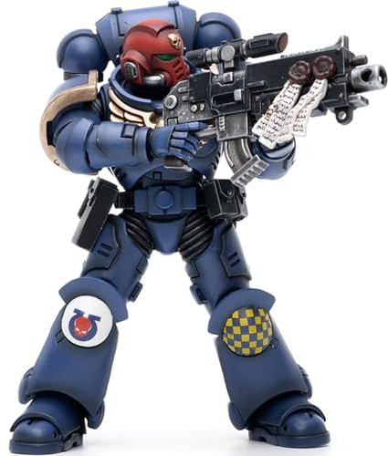 JOYTOY Warhammer 40k Ultramarines Héros du Chapitre Frère Vétéran Sergent Castor 1/18 Figurine d'Action à Collectionner et à Exposer