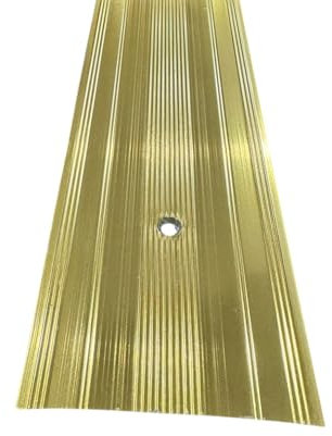 61mm Extra Wide Aluminium Cover Strip - Flooring Door Plate 900mm Long - Available in Silver or Gold Colour - DIY Transition Threshold Strip - With Fixing Screws - (Gold/Simbrass)