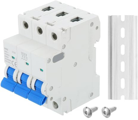 sourcing map 1 Pcs AC Miniature Circuit Breaker 3P 50A 400V Isolator M80AC DIN Rail Mount Disconnect Switch Circuit Breaker Protection Thermal Magnetic Trip