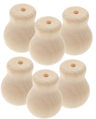 POPETPOP Pomelli per Tende Cordino in Legno Robusto, 6 Pezzi, Manopole per Cordoni di Ricambio per Tende Veneziane, Accessori per Uso Domestico, Tiranti Lisci e Facili da Installare