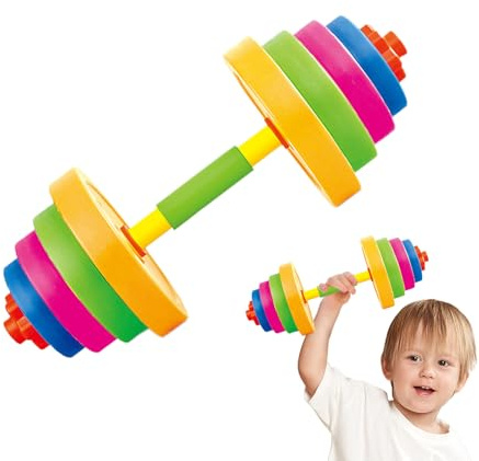 Juguete Con Mancuernas Para Niños - 80,7 Cm 820 G 8 Platos, Juguete De Entrenamiento Ajustable, Equipo De Ejercicios | Configuración Del Gimnasio En Casa Tiempo De Juego Al Aire Libre Juegos Deportivo