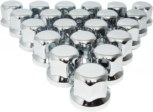 SW32 Lot de 100 cache-écrous de roue, en plastique chromé, pour camion, semi-remorque