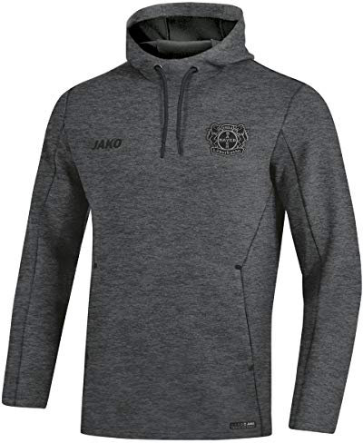 Jako Damen Bayer 04 Leverkusen Kapuzensweat Premium Basics, (Saison 19/20), anthrazit meliert, 40, BA6729I
