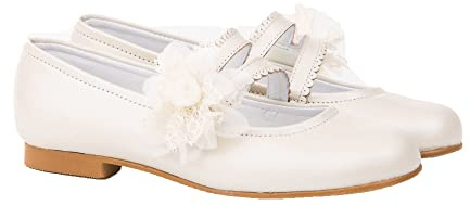 Bailarina Flor Encaje & Tul Comunión AngelitoS Mod ANG-992 (Blanco, Numeric_36)