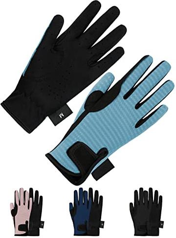 Thapower Kids Horseback Riding Gloves Summer Mesh Equestrian Riding Gloves Boys & Girls Youth Outdoor Sport Mitts Perfect for Biking Cycling Gardening Blue M