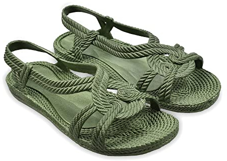 BRASILERAS Sandalias Planas Esmirna para Mujer | Sandalia plana, diseño ligero, suela flexible, looks casuales, vacaciones, paseo, playa y uso diario