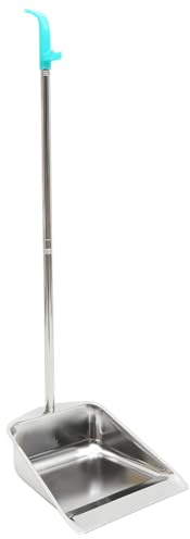 Housoutil Paletta Acciaio Spazzatura, Paletta Inox Addensato, Paleta Zincata con Manico Verticale a Manico Lungo Senza Flessione, Paletta Verticale per Cucina Ufficio Cortile Pastorale