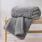RECYCO EVERGRACE Sherpa Fleece Throw Blanket 152x127cm, Soft Cozy Warm Fluffy Blankets Throws, Double-Sided Thick Jacquard Throw Blankets for Sofa Beds Couch Chair(Grey, Single Size Bed)