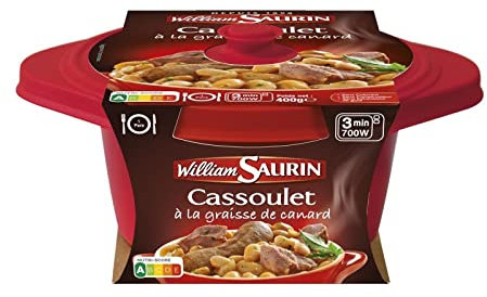 WILLIAM SAURIN Cassoulet De Porc À La Graisse D'Oie En Cocotte - 400G de Pur Délice Français pour les Gourmands Exigeants! - Lot De 3 - Vendu Par Lot