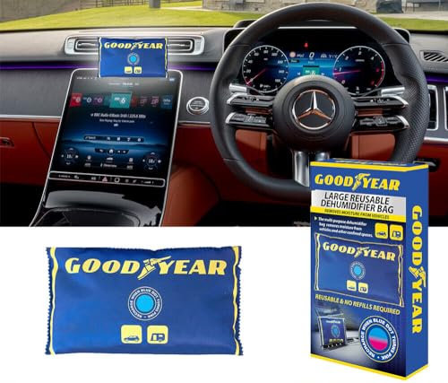 Avron Goodyear 1KG Whole Car Dehumidifier Bag | Extra Large | Colour Indicator | House Home Room Van Caravan | Reusable | Recharge Indicator | Suitable for All Sized Cars