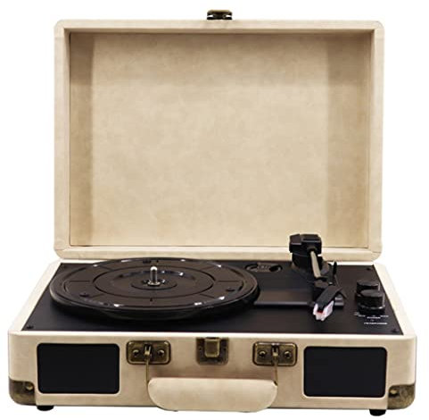 Bärbar skivspelare Vinyl skivspelare grammofon 100-240v 33/45/78 rpm Retro musikdosa Bluetooth grammofon (storlek: AU-kontakt) (AU-kontakt)