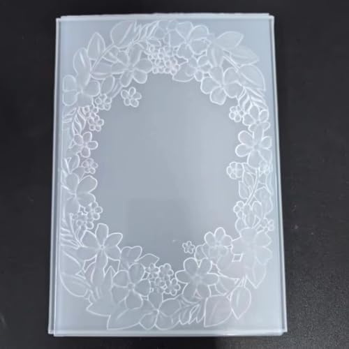 NZJ Carpetas de plástico con marco de flores texturizadas en 3D para hacer tarjetas, álbumes de recortes y otras manualidades de papel