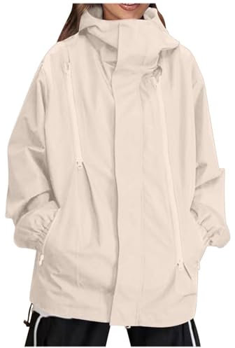 SYDUZAX Veste de Pluie Femme Imperméable Léger Manteau Sport Montagne Hiver Capuche Vestes de Randonnée Softshell Femme Anti-Pluie Femme Ample Mode Manteaux et Blousons D'Extérieur Respirant Outdoor