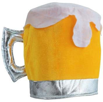 Hooin Sombrero-Jarra de Cerveza – Gorro Novedoso para Fiestas de Oktoberfest para Adultos – Accesorio de Disfraz de Cerveza Hecho a Mano