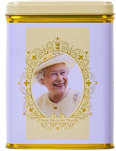 New English Teas Queen Elizabeth II Tea Tin with 40 English Breakfast Teabags, Royal Family