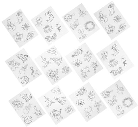 Vaguelly 12stücke Teiliges Weihnachts Mit Mustern Schnittfreie Schrumpffolien Für DIY-schmuck Schlüsselanhänger Und Festliche Bastelarbeiten Hitzebeständige Kunststoffmateri