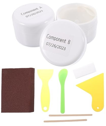 Tofficu 1 Ensemble Colle à Carrelage Kit De Réparation pour Fibre De Verre Kit De Réparation De pour Peinture Carrelage Peinture Matériaux De Résine UV Blanche