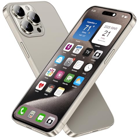 Dummy Fake Phone Model, Looks Like The Real Phone Compatible with Phone 15 Pro max, for Cell Phone Store Display or Send a Toy Phone 15 Promax for Kids (Titanium Rainbow Front)