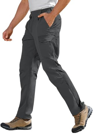 Pantalon Trabajo Elastico Hombre Pantalon con Bolsillos Ropa Militar Pantalón Invierno Senderismo Táctico Militar Golf de Montaña Gris Casual Pantalones Trekking Hombre Gris 3XL