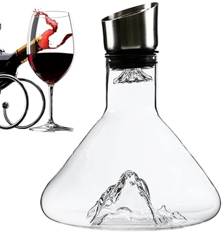 Set decanter per vino - Caraffa per vino da 1500 ml | Aeratore portatile, con dispenser integrato, filtro in acciaio inossidabile, materiali in resistenti che garantiscono un utilizzo sicuro e d