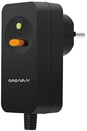 OAONAN FI Schutzschalter Personenschutz Stecker Ersatzstecker 10mA Fehlerstromschutzschalter 220-250VAC 16Amp - Schwarz