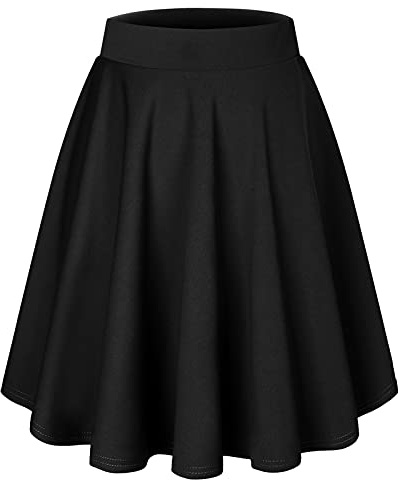Bridesmay Jupe plissée Polyvalente et Extensible pour Femme Midi-Black L