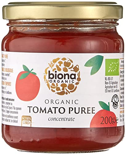 Biona Organic Tomato Puree 200g - Tomato Concentrate made from 100% Organically Certified Tomatoes - No Added Sugar, Salt or Preservative - Non GMO, Vegan