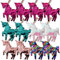 TE-Trend 12 Stück Einhorn Schlüsselanhänger Set – Glitzer Einhorn Anhänger mit Pailletten – Unicorn Keychain Pack – Mädchen Mitgebsel – Einhorn Glitzer Schlüsselring