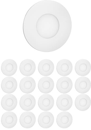 ledscom.de 20 Stück LED Treppenlicht/Wandeinbauleuchte FEX für innen und außen, rund, 85mm Ø, warmweiß