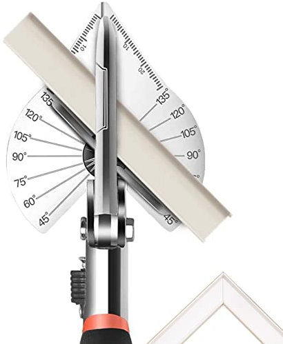 Cisaille à onglet multi-angles avec 45 à 135 degrés, ciseaux de coupe angulaire réglables pour couverture de cordon en PVC, moulure de plinthe, garniture quart de rond, bord de carrelage