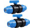 Válvula de Bola 25mm, 2 pieza Adaptador de Polipropileno Conector de Abrazadera para Tuberías de PE