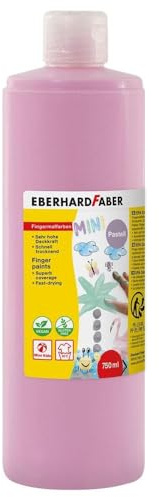 Eberhard Faber 578920 - Peinture au doigt EFA Color, rose pastel, 750 ml, séchage rapide et lavable à l'eau