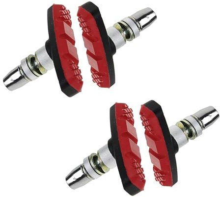 P4B | 2 Paar V-Brake Fahrrad Bremsschuhe für Ihre Felgenbremse - 60 mm | Symmetrisches Gewinde | Mit Bolzen und Befestigungsteilen | Für Jede Wetterlage geeignet (2 Paar (4 Stück))