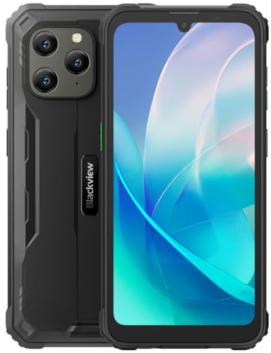 Blackview Utomhus Mobiltelefon utan Kontrakt BV5300 Plus, 16 GB 128 GB (1 TB Förlängning), 13 MP8 MP, 3 Kortplatser, Android 13 DUAL SIM IP68 Vattentät Smartphone, 6,1 Tum HD+, 6580 mAh Batteri, NFC