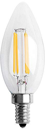 MOLERRI Dimmable E12 4W COB Bougie Flamme Filament LED Ampoule Lampe 10X3.5Cm