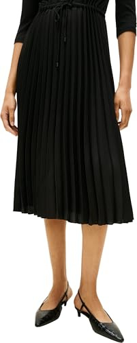 Tommy Hilfiger Donna Abito Slim Rib Mix Midi, Nero (Black), S
