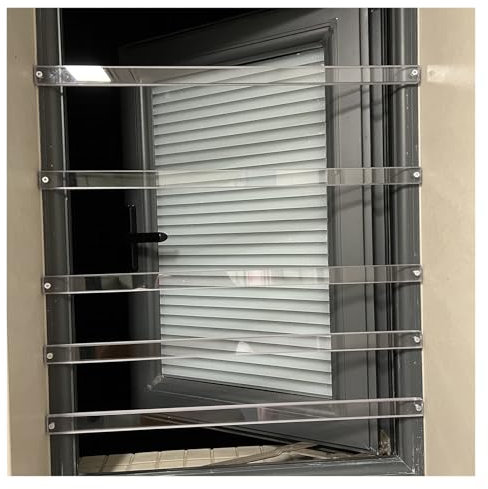 AMUFJJ Garde Corps fenetre Filet De Sécurité pour Fenêtre sans Perçage, Barreaux De Sécurité Transparents pour Appartement/hôtel/hôpital, Garde-Corps De Sécurité pour Enfants(5 Pack,27in/68.6cm)