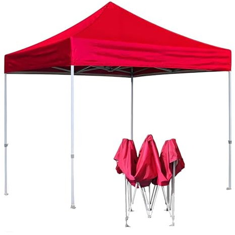 3 x 4,5 m tenda pop up baldacchino impermeabile robusto inverno regolabile in altezza per campeggio all'aperto barbecue giardino spiaggia portatile padiglione rosso per eventi