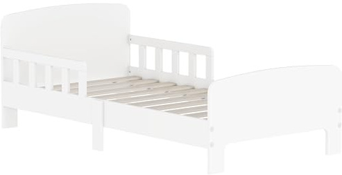 AIYAPLAY Letto Montessori per Bambini 3-8 Anni in Legno 140x70 cm Bianco