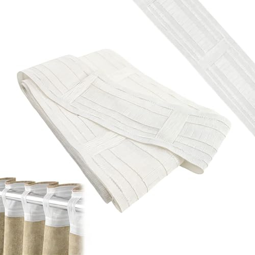 Ruban fronceur blanc - 10 m x 8,5 cm - À coudre - Ruban plissé pour rideaux - Ruban universel en polyester - Pour rideaux