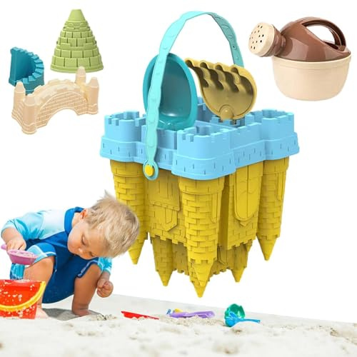 Castle Form Set - ABS, Sand Castle Kit, Formverktyg | Snow Bucket Set Ice | Mould | Barns vattenlekrum Sandform med spadekratta och bro för barn