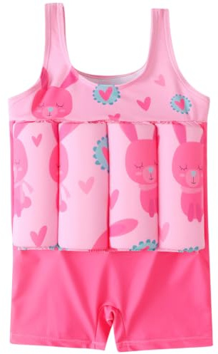 Traje de baño Flotante para niños pequeños, Traje Flotante para niños pequeños, Chaleco Flotador para con patrón de Conejo Lindo con flotabilidad incorporada, tamaño 110 cm/43, 31 Pulgadas