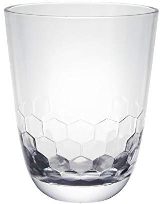 Gimex Campinggeschirr Kunststoff Wasserglas Royal transparent mit Wabenstruktur 300ml