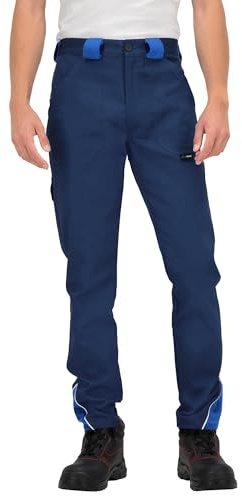 BWOLF Ares Pantaloni da Lavoro Uomo Cotone Pantaloni da Lavoro Cotone Uomo di 100% Cotone Blu M