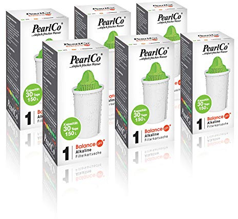 PearlCo - Alkaline classic Pack 6 Filterkartuschen für basisches Wasser - passend zu Brita classic