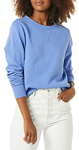 Amazon Essentials Pull à Col Rond en Polaire (Disponible en Grandes Tailles) Femme, Bleu, XXL