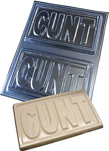 dennycraftmoulds CUNT Large Chocolate Bar Moulds Reusable Plastic Molds Make 150g Bars, Transparent, (4608)