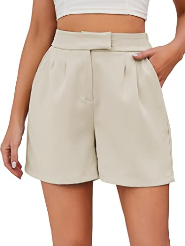 Famulily Women's Summer Shorts with Pockets Casual Loose Back Elastic Waist Wide Leg Shorts S-XXL