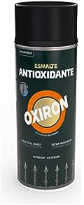 OXIRON Esmalte Metálico Antioxidante Spray Liso Satinado Negro 400 ml, El embalaje puede variar