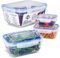 CONNELLIAN Airtight Plastic Food Storage Containers with Lids 4 Pc Set BPA Free Meal Prep Containers Lunch Boxes Kitchen Storage